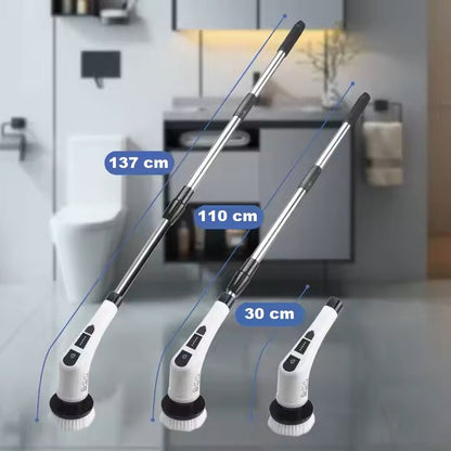 Perie electrica reincarcabila 7 in 1 pentru curatare si lustruire universala, ajustabila, alba